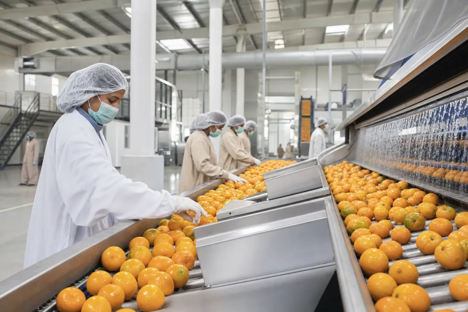 Illustrative citrus washing and sorting line in Pakistan